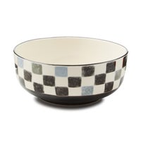 Black Check Serving Bowl