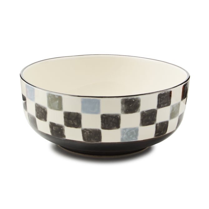Black Check Serving Bowl image number 0