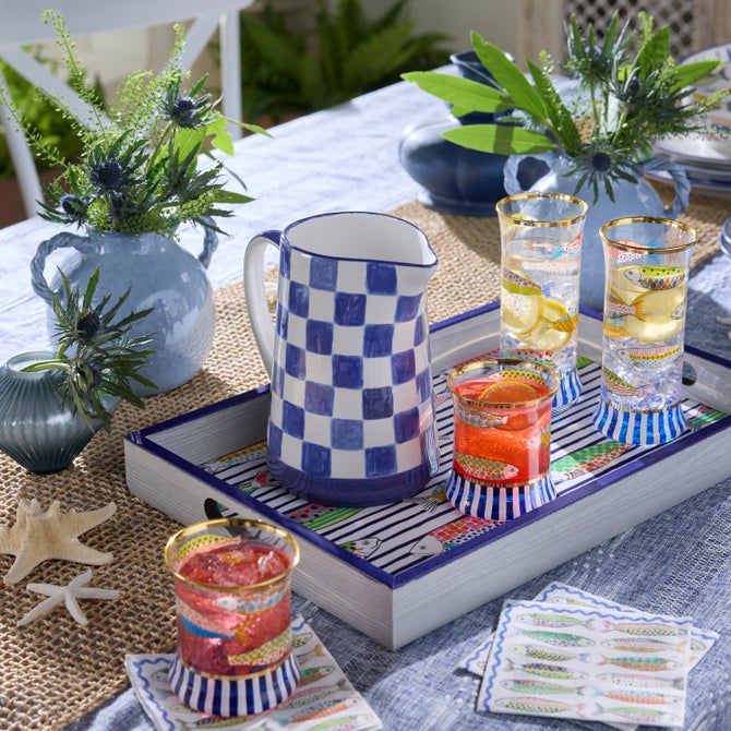 Indigo Check Pitcher image number 3