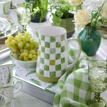 Green Check Pitcher
