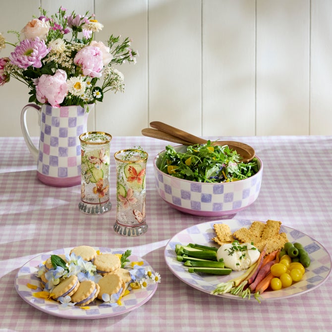 Lilac Check Pitcher image number 1