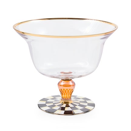 Courtly Check Glass Pedestal Bowl