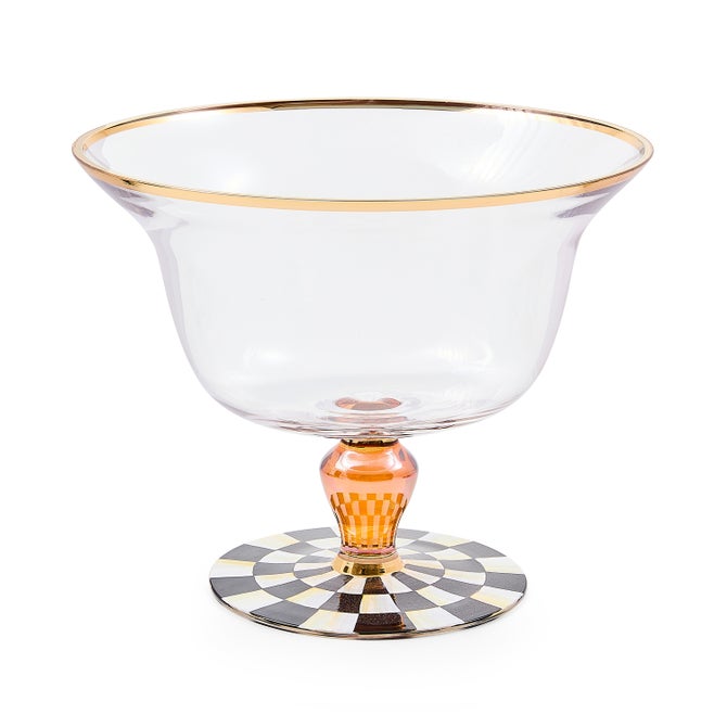 Courtly Check Glass Pedestal Bowl image number 0