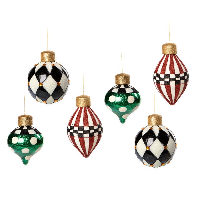 Jolly Assorted Glass Ornaments, Set of 6 image number 0