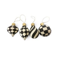 Classic Courtly Glass Ornaments, Set of 4