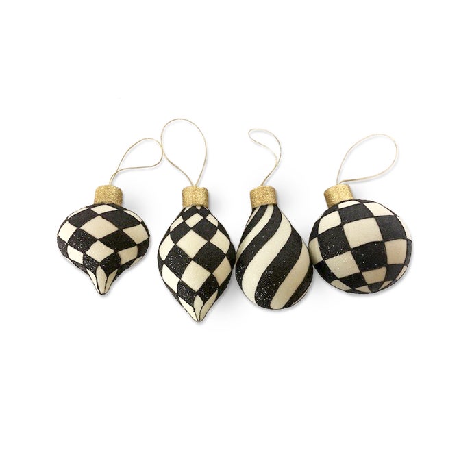 Classic Courtly Glass Ornaments, Set of 4 image number 0