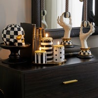 Courtly Illuminated Stripe & Dot Candles, Set of 3