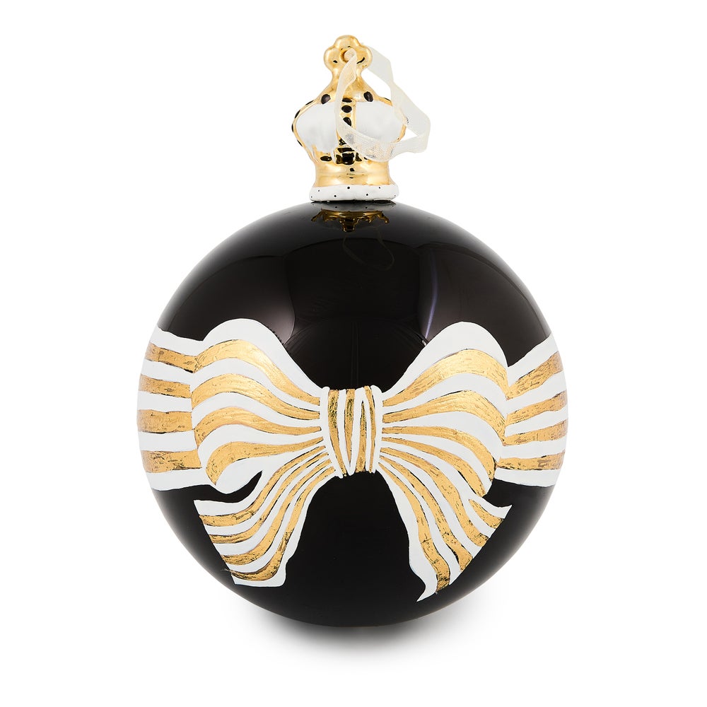 Courtly Noel Bow Glass Ball Ornament mackenzie-childs Panama imagen 1