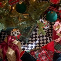 Tartan Glass Ball Ornaments, Set of 6