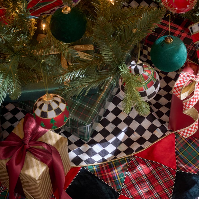 Tartan Glass Ball Ornaments, Set of 6 image number 2