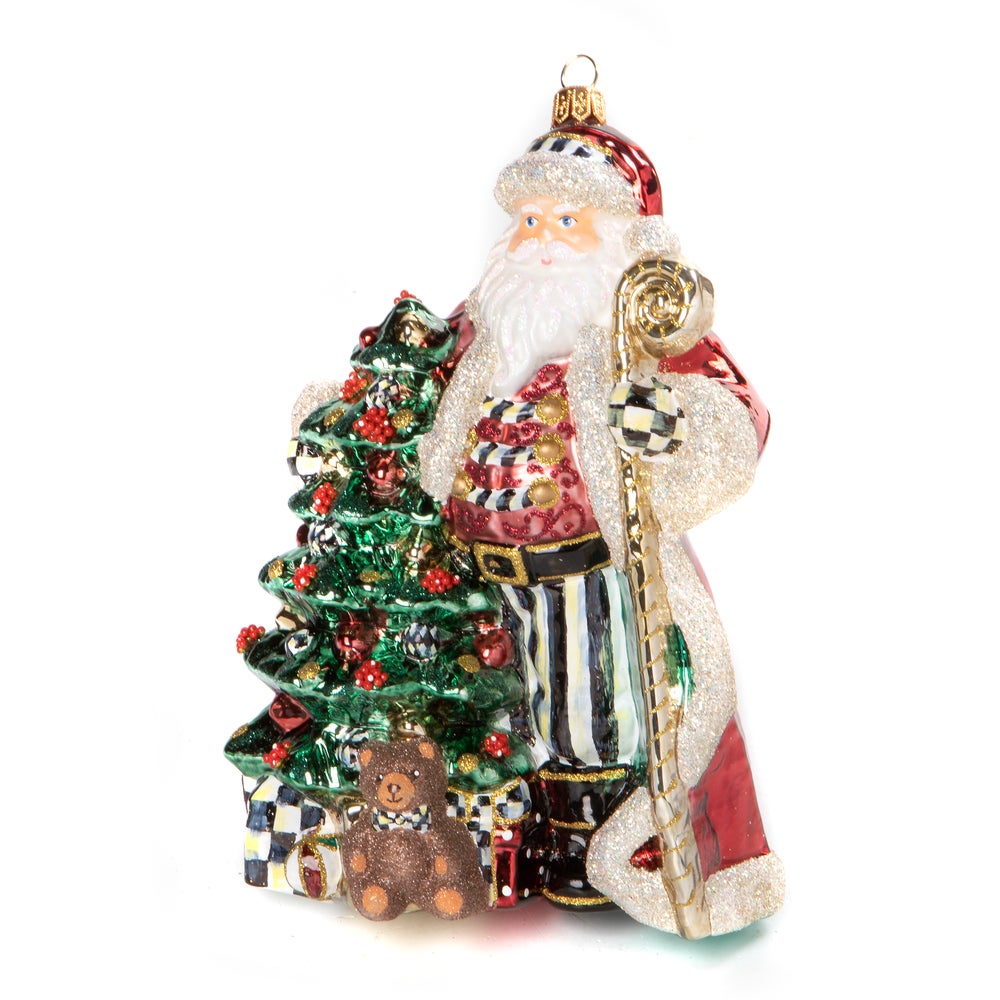 Christmas Magic Santa With Staff Glass Ornament mackenzie-childs Panama imagen 1