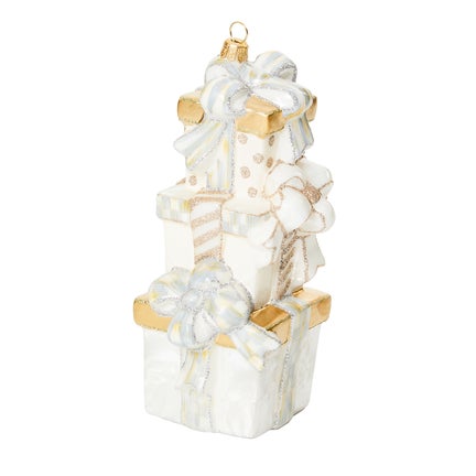 Crystal Palace Stacked Gifts Glass Ornament
