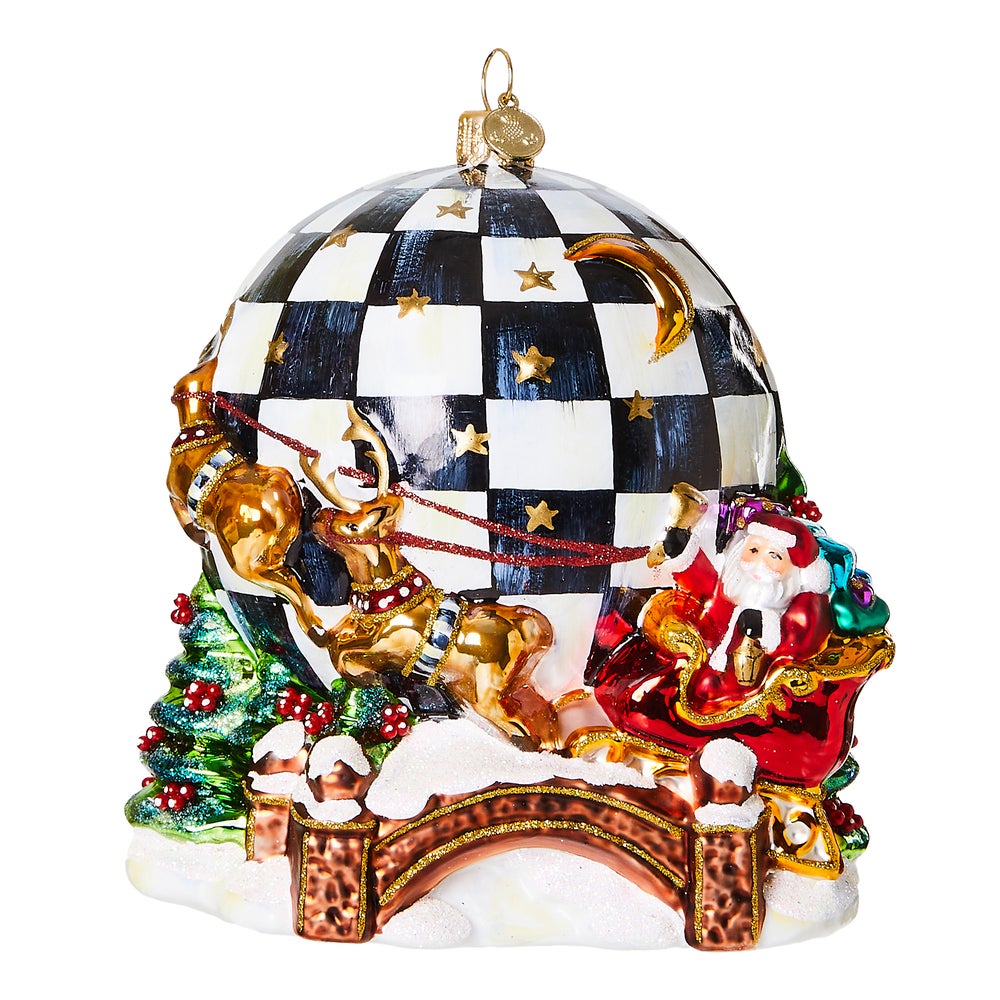 Around The World Santa Glass Ornament mackenzie-childs Panama imagen 1
