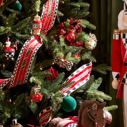 Courtly Check Dog Bone Glass Ornament