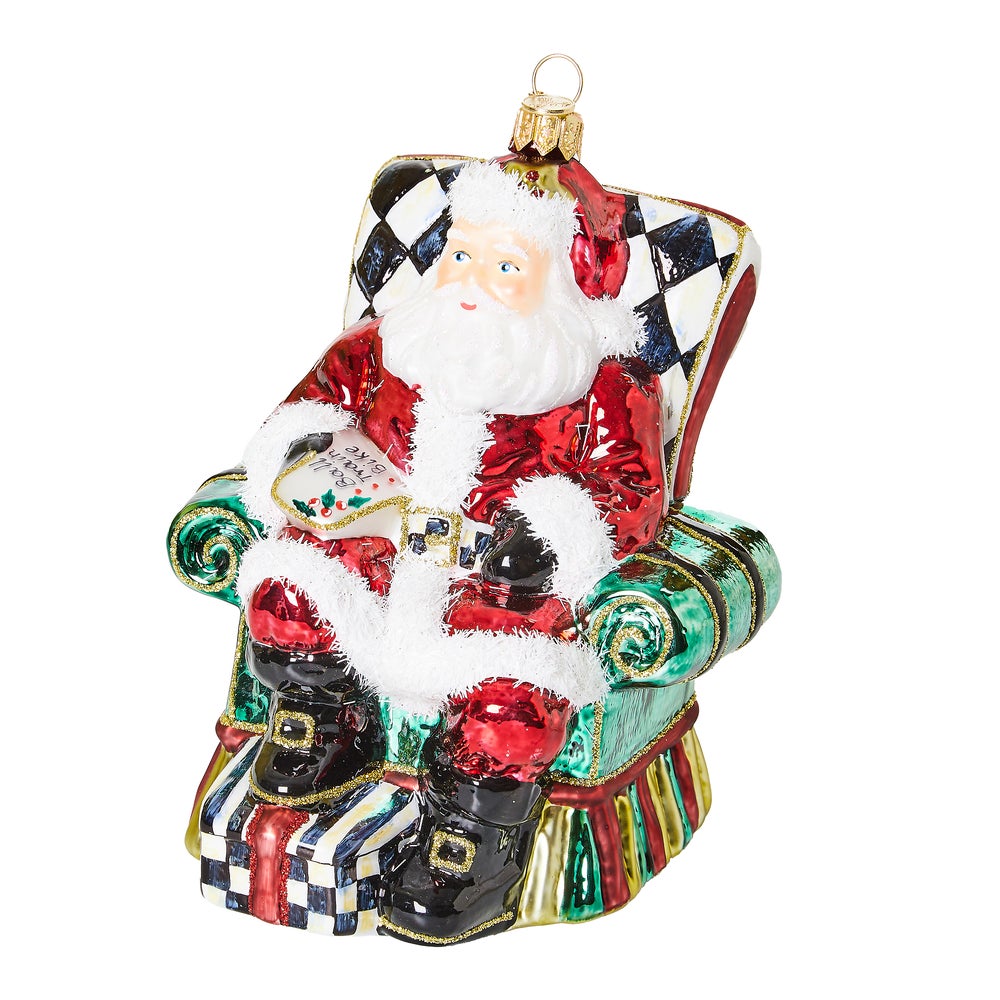 Wish List Santa Glass Ornament mackenzie-childs Panama imagen 1