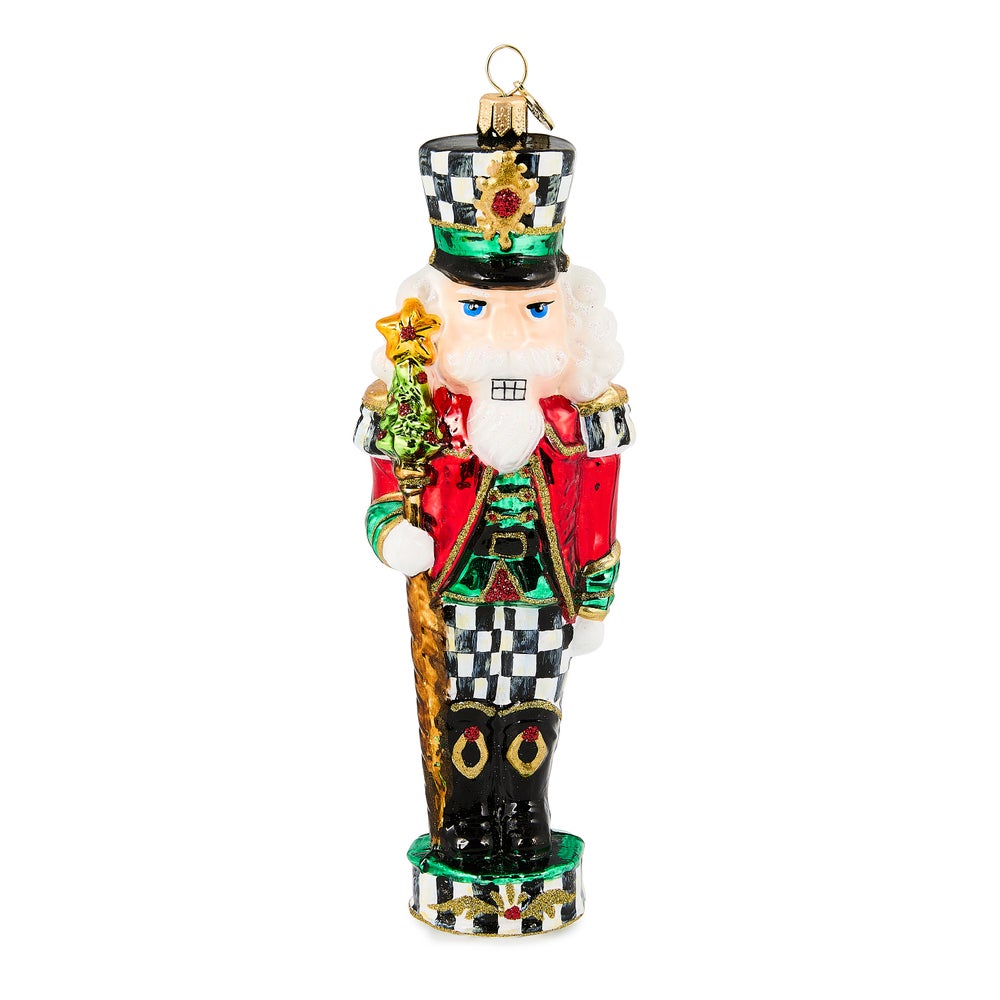 Courtly Classic Nutcracker Glass Ornament mackenzie-childs Panama imagen 1