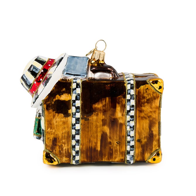 New York Suitcase Glass Ornament image number 1