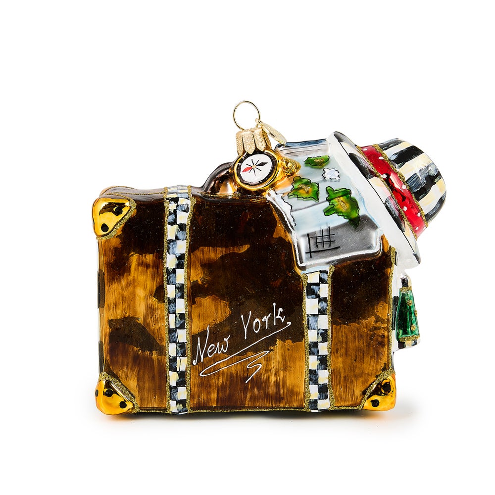 New York Suitcase Glass Ornament mackenzie-childs Panama imagen 1