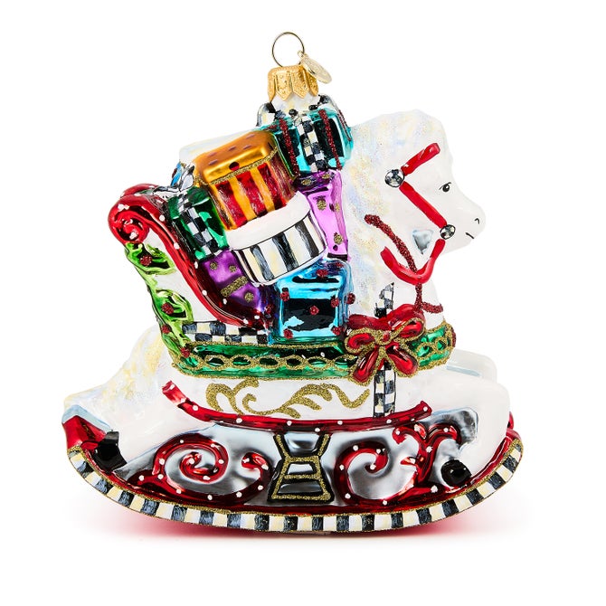 Rocking Horse with Gifts Glass Ornament image number 2