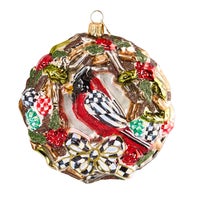 2025 MacKenzie-Childs Wreath Glass Ornament