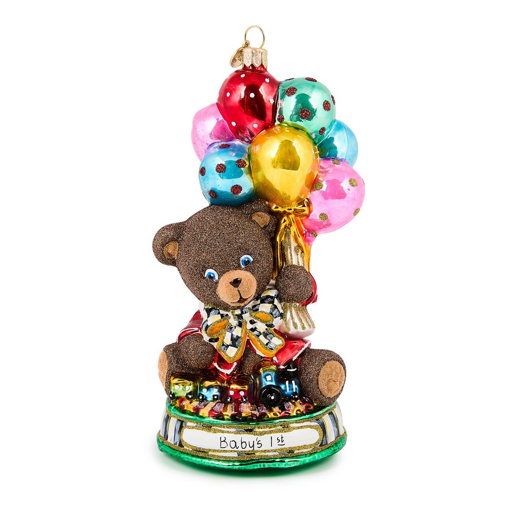 Baby's 1st Balloon Bear Glass Ornament mackenzie-childs Panama imagen 1 Baby's 1st Balloon Bear Glass Ornament mackenzie-childs Panama imagen 1