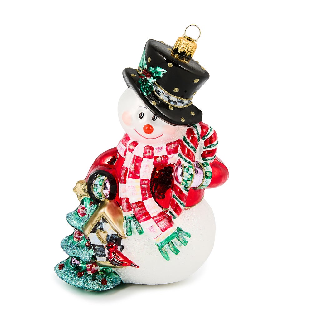 Check It Out Snowman Glass Ornament mackenzie-childs Panama imagen 1