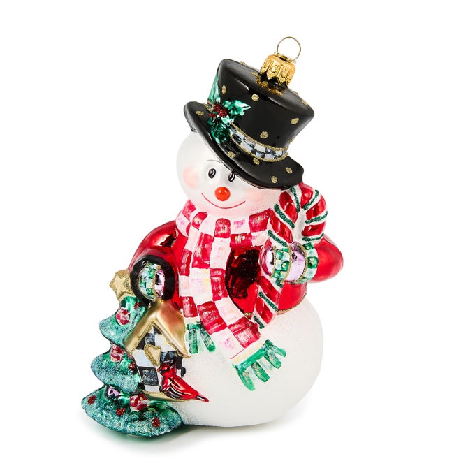 Check It Out Snowman Glass Ornament image number 0