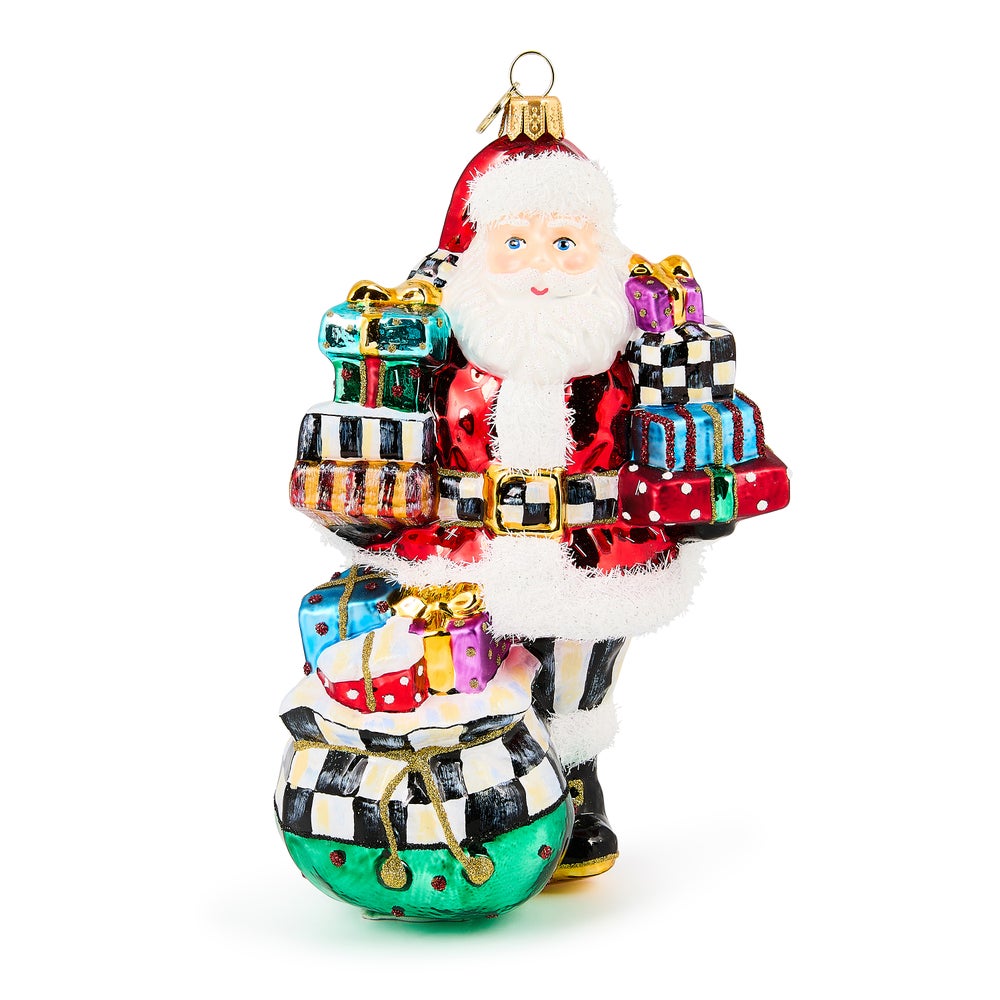 Santa with Gifts Glass Ornament mackenzie-childs Panama imagen 1