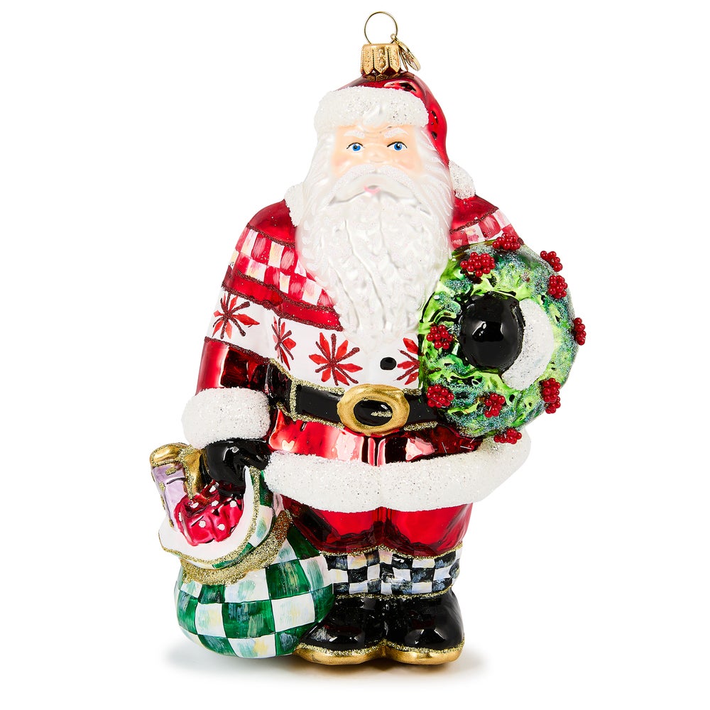 Cozy Sweater Santa Glass Ornament mackenzie-childs Panama imagen 1