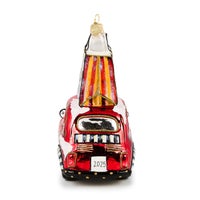 Christmas Shopping Car Glass Ornament