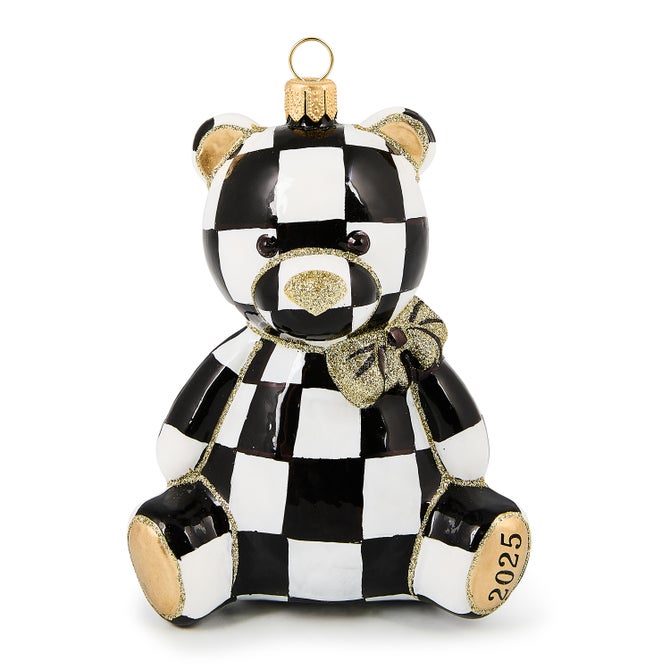 2025 Courtly Bear Glass Ornament image number 0