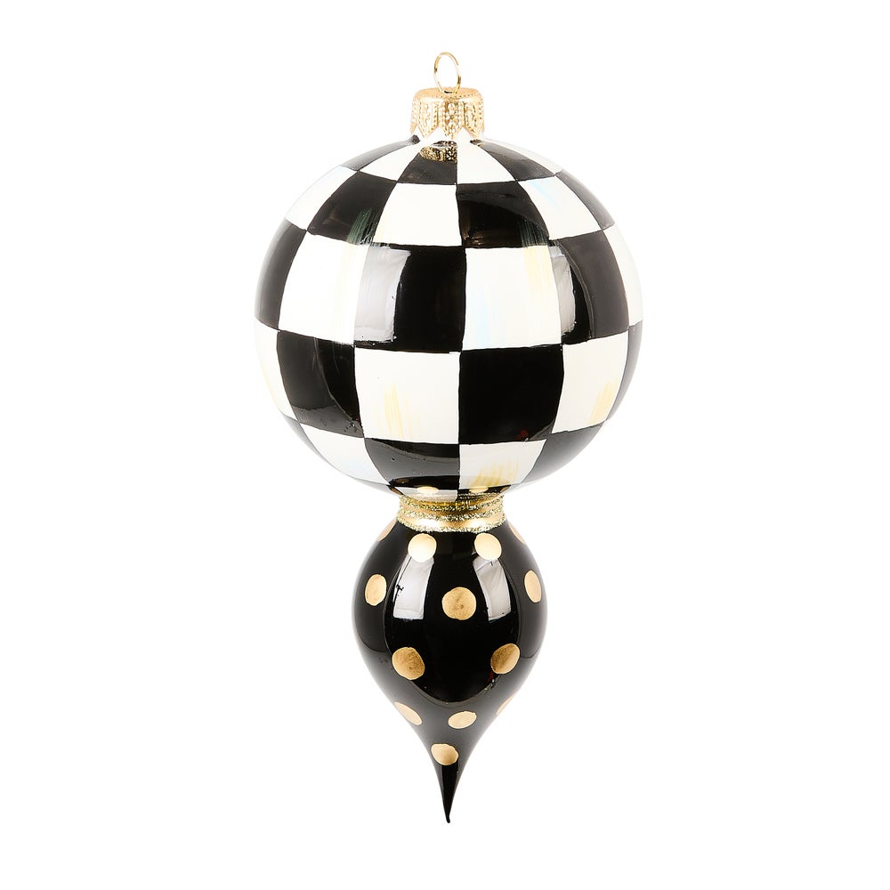 Courtly Noel Drop Glass Ornament mackenzie-childs Panama imagen 1 Courtly Noel Drop Glass Ornament mackenzie-childs Panama imagen 1
