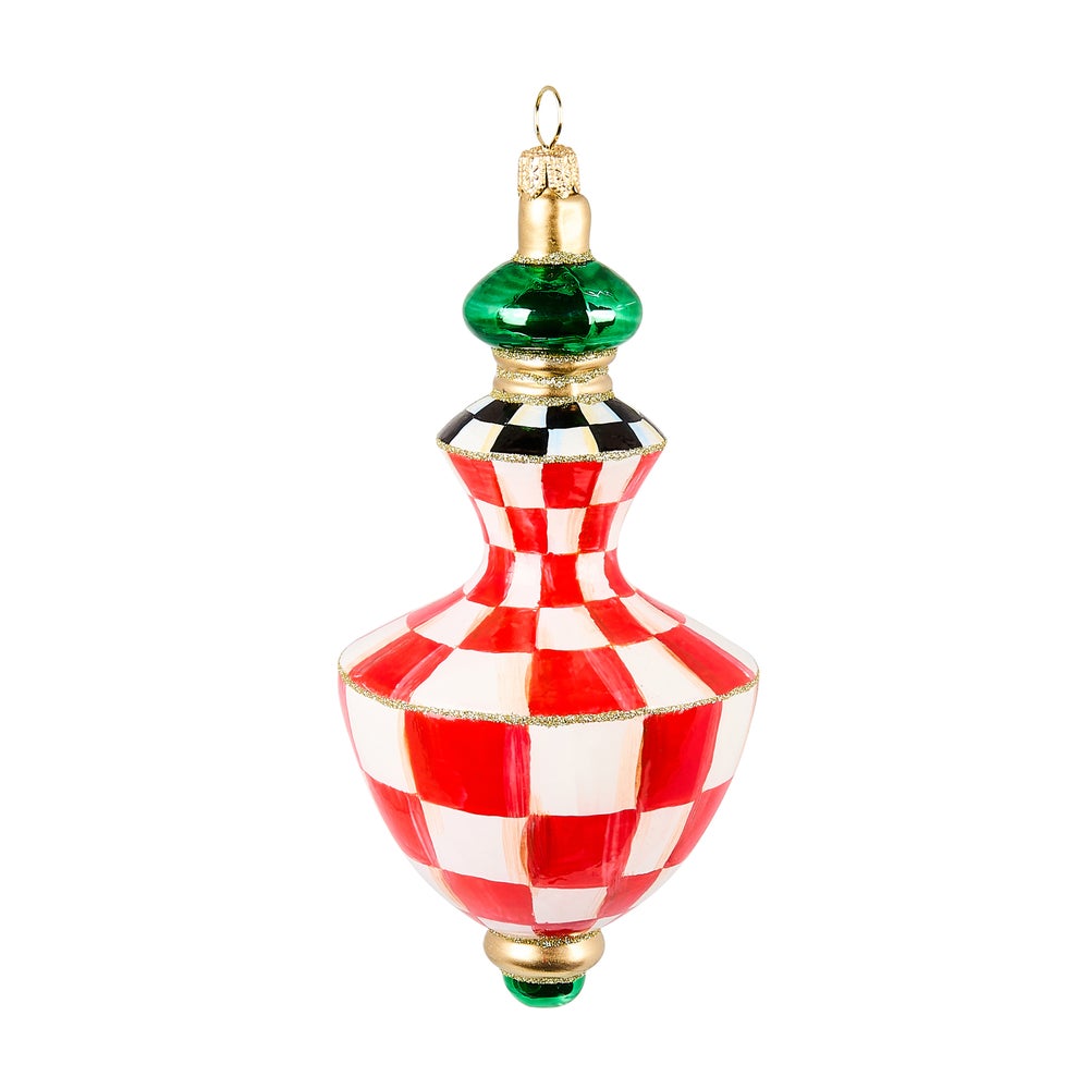 Check It Out Hourglass Drop Glass Ornament mackenzie-childs Panama imagen 1