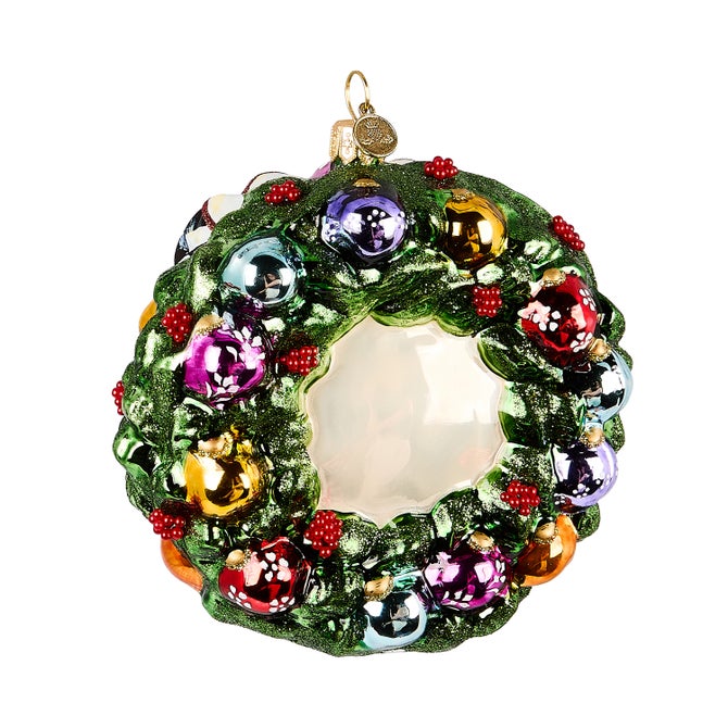 2025 Floral Wreath Glass Ornament image number 1