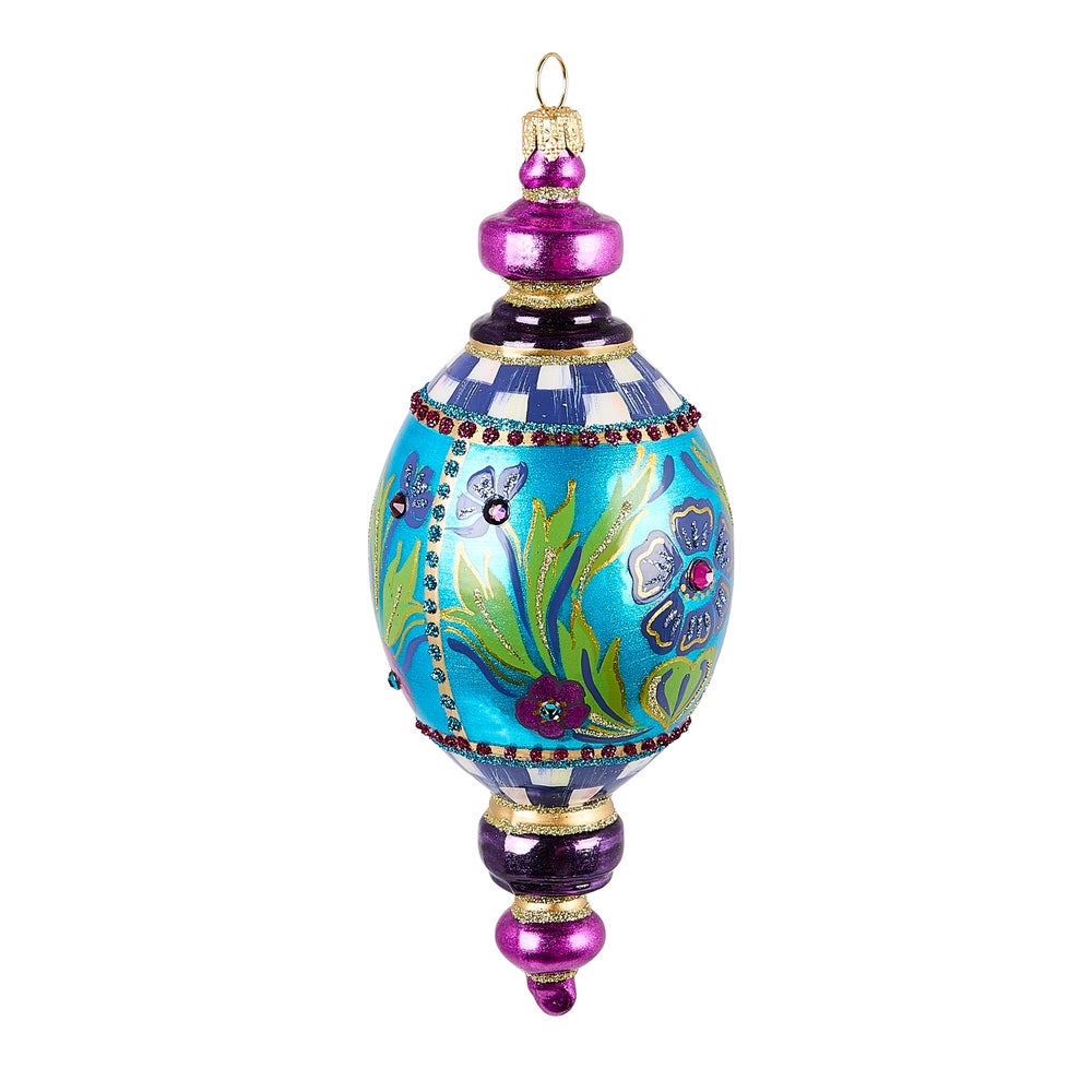Floral Oval Drop Glass Ornament mackenzie-childs Panama imagen 1