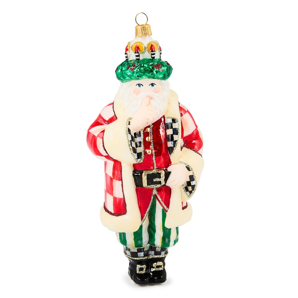 Check It Out Santa Lucia Glass Ornament mackenzie-childs Panama imagen 1