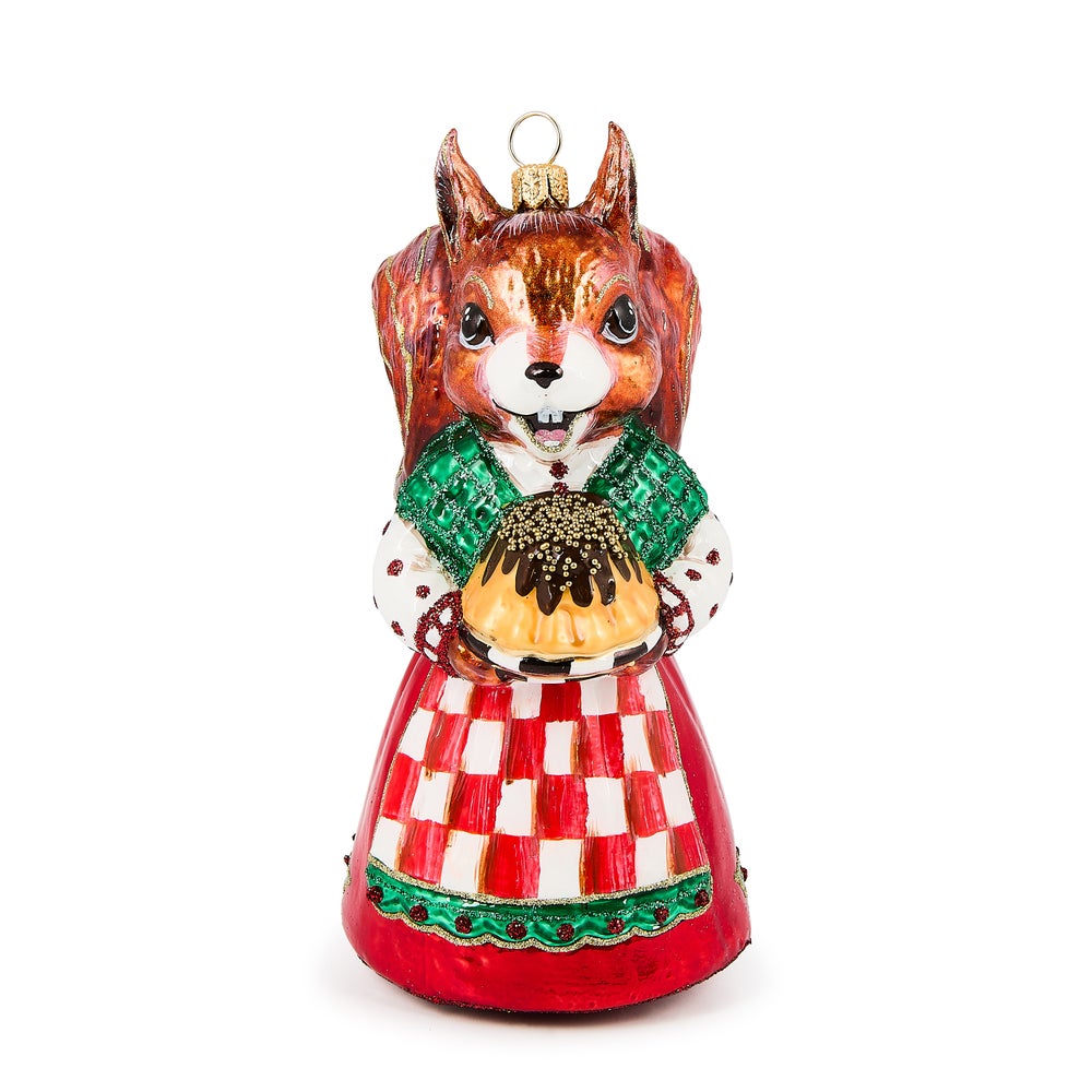 Check It out Squirrel Glass Ornament mackenzie-childs Panama imagen 1