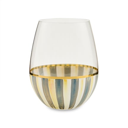 Sterling Stripe Stemless Wine Glass