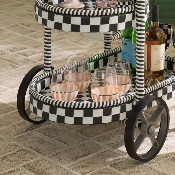Rosy Stripe Stemless Wine Glass image number 2
