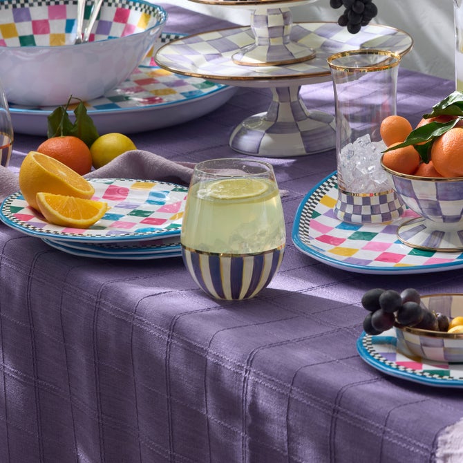 Violet Stripe Stemless Wine Glass image number 2