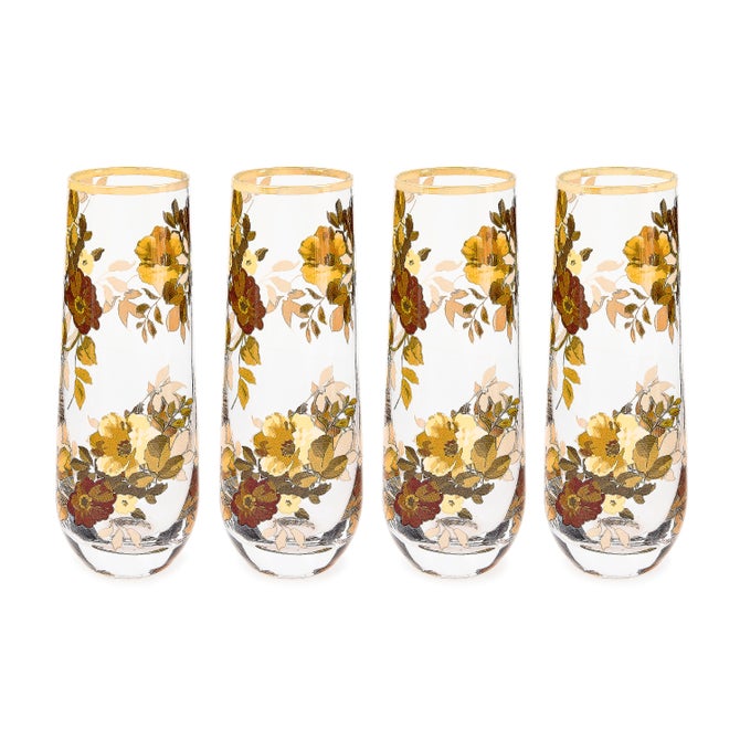 Wild Rose Stemless Flute, Set of 4 image number 0
