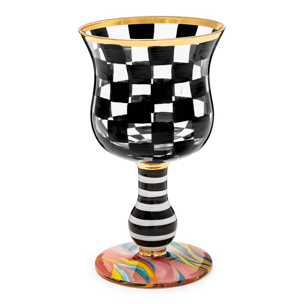 Carnival Black Wine Glass mackenzie-childs Panama imagen 1