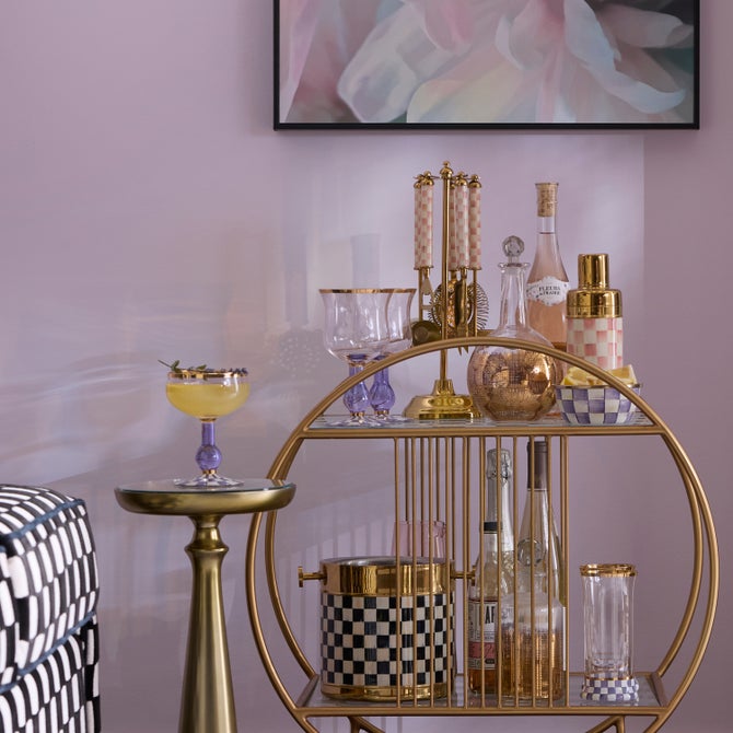 Violet Check Wine Glass image number 3