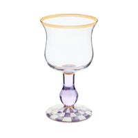 Violet Check Wine Glass
