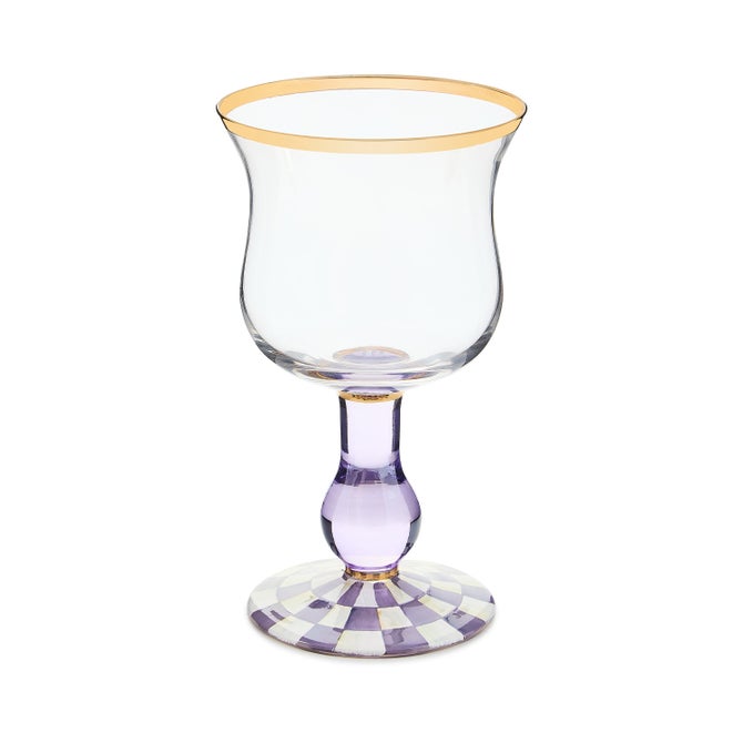 Violet Check Wine Glass image number 0
