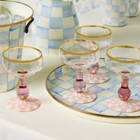 Rosy Check Coupe Glass