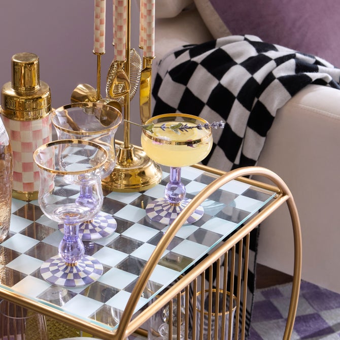 Violet Check Glassware image number 10