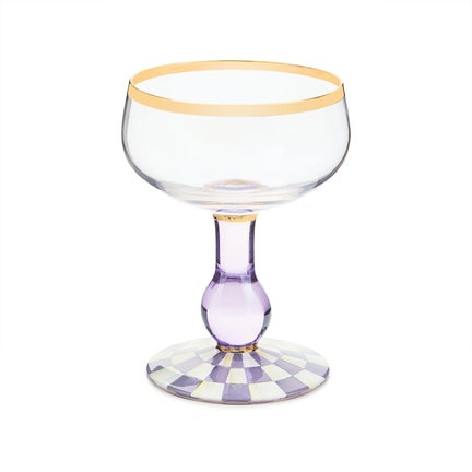 Violet Check Coupe Glass