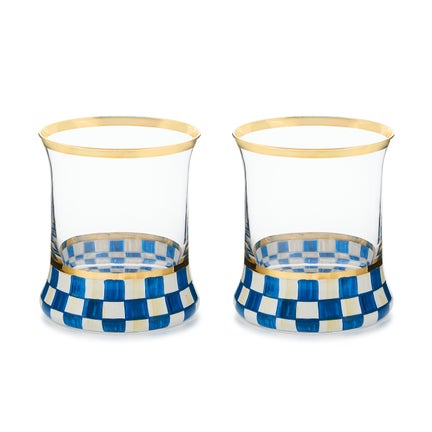 Royal Check Tumbler Glass, Set of 2