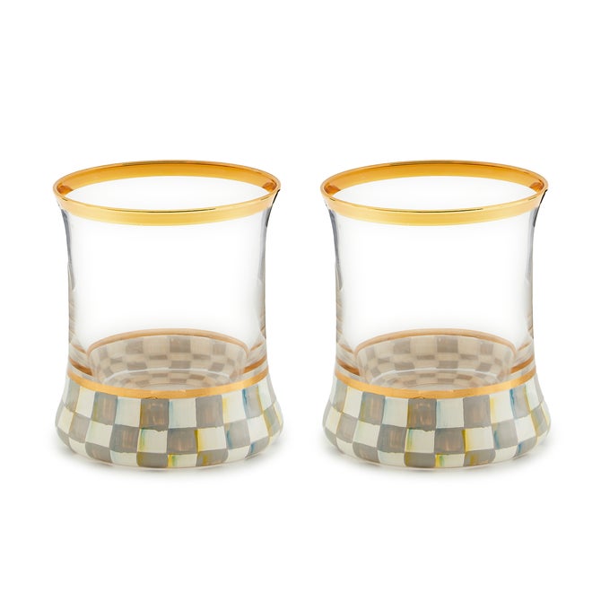 Sterling Check Tumbler Glass, Set of 2 image number 0